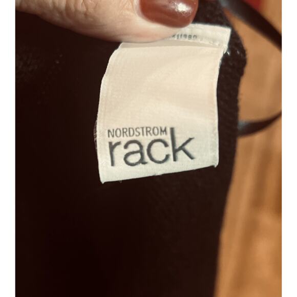 Nordstrom Rack Women's Sweater Shawl Wrap One Size Black Tan Acrylic Fall - Picture 3 of 5